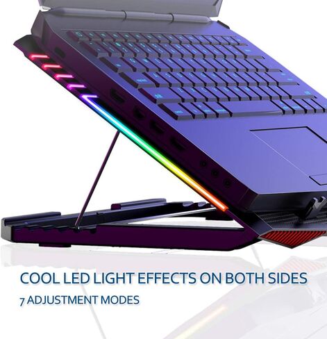 MeFee RGB Laptop Cooling Pad for 15.6-21 Inch Professional Gaming Laptop Cooler with 6 Quiet Fans and Button Control, Pure Metal Panel Portable Cooler in Kuwait