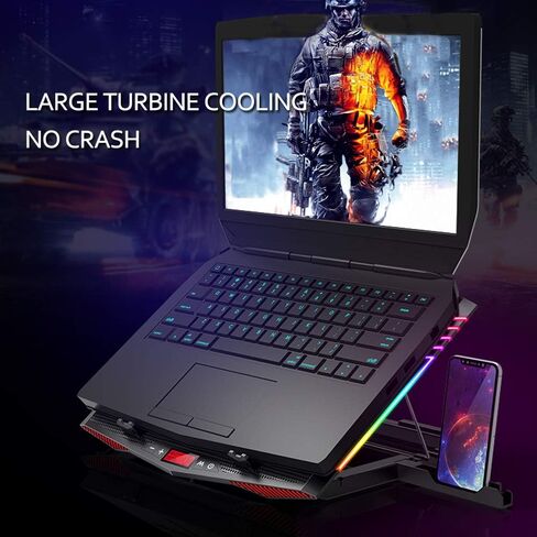MeFee RGB Laptop Cooling Pad for 15.6-21 Inch Professional Gaming Laptop Cooler with 6 Quiet Fans and Button Control, Pure Metal Panel Portable Cooler in Kuwait
