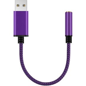 USB to 3.5 mm Jack Audio Headset Adapter Cable 0.6 Feet,External Stereo Sound Card Supported USB to TRRS 4-Pole aux Port Headphones, Compatible with Laptop,PC, Mac, PS4, Desktops etc (Black)