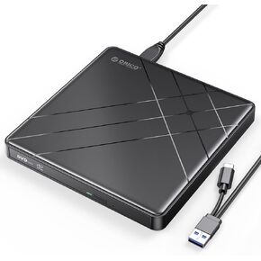 اوريكو محرك اقراص دي في دي بلو راي خارجي محمول 100G 6X UHD 4K مع كابل نوع سي 2 في 1 - اقراص بيرنز سي دي ال بي دي اكس ال - BRGU3-01 in Kuwait