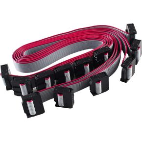 Augiimor 6 PCS 10 Pin Ribbon Cable 2.54 mm Pitch F/F IDC Connector Flat Ribbon Cable, F/F IDC Flat Ribbon Cable Connector Dual Row Data Cable (10 Pin, 60cm Length) in Saudi Arabia