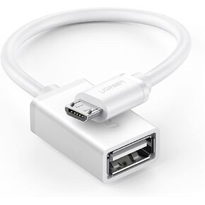 UGREEN Micro USB 2.0 OTG Cable On The Go Adapter Male Micro USB to Female USB Compatible with Samsung S7 S6 Edge S4 S3 LG G4 Controller Android Windows Smartphone Tablets 4 Inch White