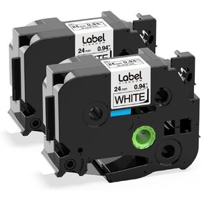 ملصق KINGDOM 18 مم 0.7 بوصة بديل لـ Tze-241 Tz241 Brother P-Touch شريط مصفح 3/4 بوصة أسود على أبيض متوافق مع عبوات صانع الملصقات PTD400 PTD600، 4 عبوات in Kuwait