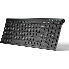 iClever BK10 Bluetooth Keyboard, Keyboard USB-C Rechargeable Bluetooth 5.1 with Number Pad Ergonomic Design Full Size Stable Connection Keyboard for iPad, iPhone, Mac, iOS, Android, Windows