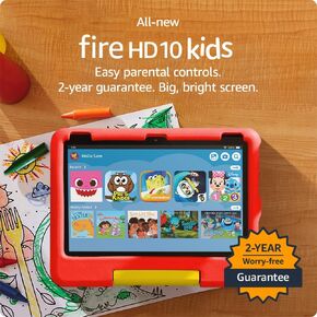Amazon Fire HD 10 Kids tablet (newest model) ages 3-7 | Bright 10.1" HD screen with included ad-free and exclusive content, robust parental controls, 13-hr battery, 32 GB, Blue in Saudi Arabia