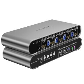 2 Port HDMI USB 3.0 KVM Switch with Aluminum Alloy Shell and Digital Display,Audio/Microphone, 4K@60Hz,hotkey,Auto EDID, HDR10 with Cables in Kuwait