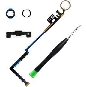 T Phael White Home Button Replacement Compatible with iPad 5 5th Gen 2017 (A1822 A1823) and iPad 6 6th Gen 2018 (A1893 A1954) 9.7" Incl Flex Cable Connector and Screwdriver(Gold Ring) in Saudi Arabia