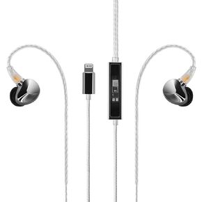Questyle NHB12 in-Ear Earbud Wired Headphones with Lightning Connector [Apple MFi Certified] 192kHz Hi-Res Music IEM Lossless HiFi Stereo Audiophile Earphones for iPhone with Zero Distortion