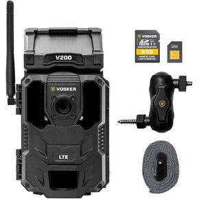 فوسكر V200 | كاميرا مراقبة خلوية | لوحة شمسية مدمجة | LTE، لاسلكي، مقاوم للطقس، لا يتطلب شبكة Wi-Fi | كاميرات مراقبة خارجية متحركة بالحركة | إشعارات صور الهاتف المحمول (V200) in Kuwait