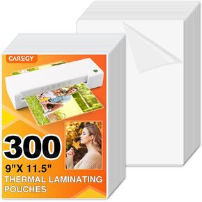 CAREGY Clear Thermal Laminating Plastic Paper Laminator Sheets - 9 x 11.5-Inch, 150-Pack, 3mil in Kuwait
