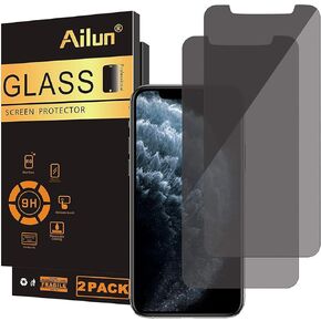 Ailun Privacy Screen Protector for iPhone 11 Pro Max/iPhone Xs Max [6.5 Inch] 2Pack Anti Spy Private Case Friendly Tempered Glass [Black]