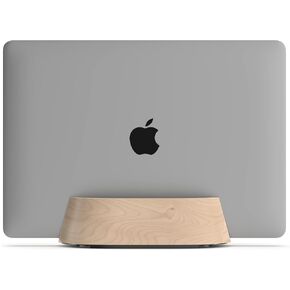 HumanCentric Vertical Laptop Stand in Black Walnut Wood, Adjustable | Upright Adjustable Holder & Dock, Fits MacBook Pro & Laptops .5" to 1.5", Clamshell Compatible, Laptop Vertical Stand in Kuwait