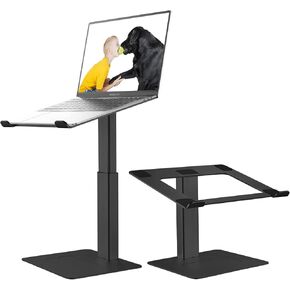 Laptop Stand for Desk, Ergonomic Aluminum Laptop Stand Adjustable Height from 7-15", Sitting and Standing Laptop Riser for 10-17" Notebook (Black)