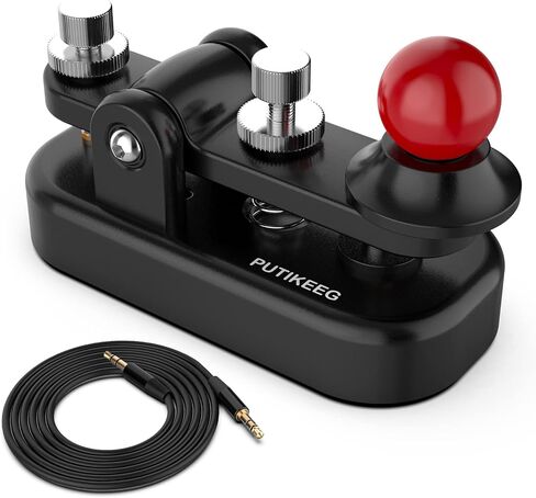 Mini Morse Radio Key CW HAM Send Telegram Double Paddle Morse Code Key with Aluminum Alloy Body Base Blue(S) in Kuwait