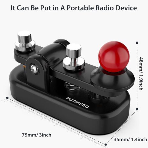 Mini Morse Radio Key CW HAM Send Telegram Double Paddle Morse Code Key with Aluminum Alloy Body Base Blue(S) in Kuwait