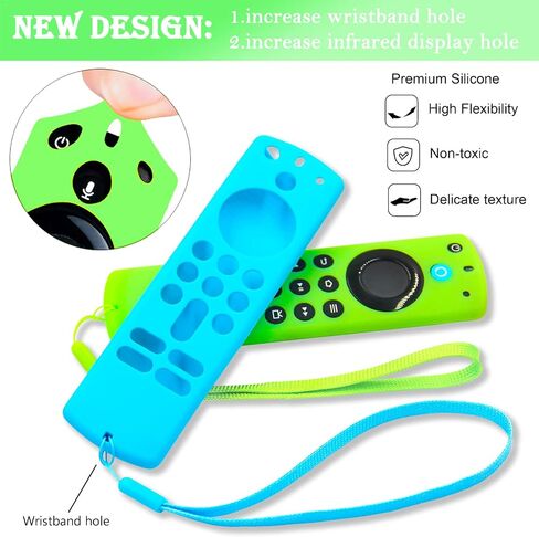 [عبوتان] حافظة غطاء جهاز التحكم عن بعد Pinowu متوافقة مع Firestick 4K Max Alexa Voice Remote الجيل الثالث، حافظة سيليكون مضادة للانزلاق مع حبل (أخضر متوهج وأحمر غير متوهج)... in Kuwait