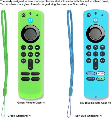 [عبوتان] حافظة غطاء جهاز التحكم عن بعد Pinowu متوافقة مع Firestick 4K Max Alexa Voice Remote الجيل الثالث، حافظة سيليكون مضادة للانزلاق مع حبل (أخضر متوهج وأحمر غير متوهج)... in Kuwait