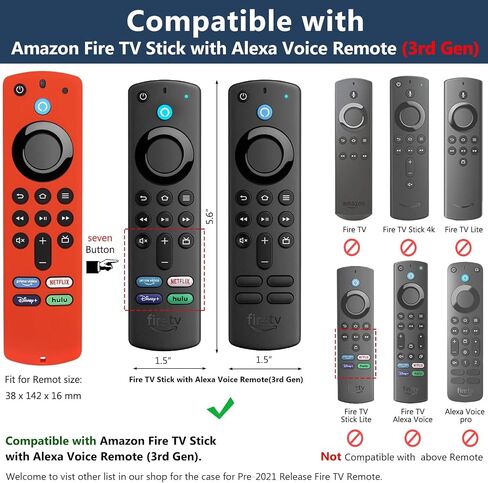 [عبوتان] حافظة غطاء جهاز التحكم عن بعد Pinowu متوافقة مع Firestick 4K Max Alexa Voice Remote الجيل الثالث، حافظة سيليكون مضادة للانزلاق مع حبل (أخضر متوهج وأحمر غير متوهج)... in Kuwait