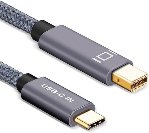 كيبل USB C الى منفذ عرض صغير كيو سي اي اس نوع C الى محول ميني DP 4K بطول 6.6 قدم، سلك ثاندربولت 3 متوافق مع ماك بوك برو 2018 وايباد برو واي ماك 2019 وسيرفس بوك 2 وجالكسي اس 10/اس 9 والمزيد in Kuwait