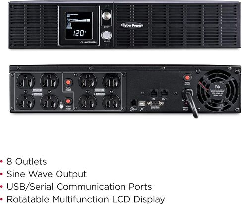 نظام UPS CyberPower OR1000PFCRT2U PFC Sinewave، 1000VA/700W، 8 منافذ، AVR، حامل/برج 2U in Saudi Arabia