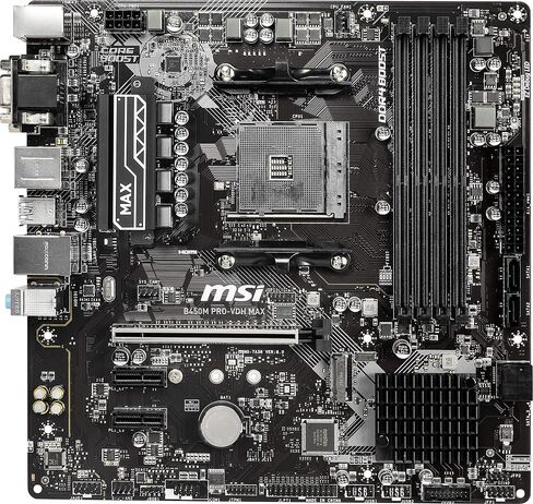 MSI ProSeries AMD Ryzen 2ND and 3rd Gen AM4 M.2 SATA 6Gb/s USB 3 DDR4 D-Sub DVI HDMI Micro-ATX Motherboard (B450M PRO-VDH Max) in Kuwait