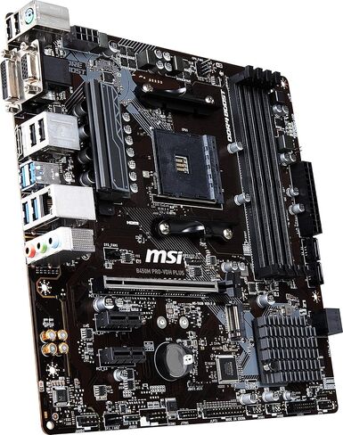 MSI ProSeries AMD Ryzen 1st and 2ND Gen AM4 M.2 USB 3 DDR4 D-Sub DVI HDMI Micro-ATX Motherboard (B450M PRO-VDH Plus) in Saudi Arabia
