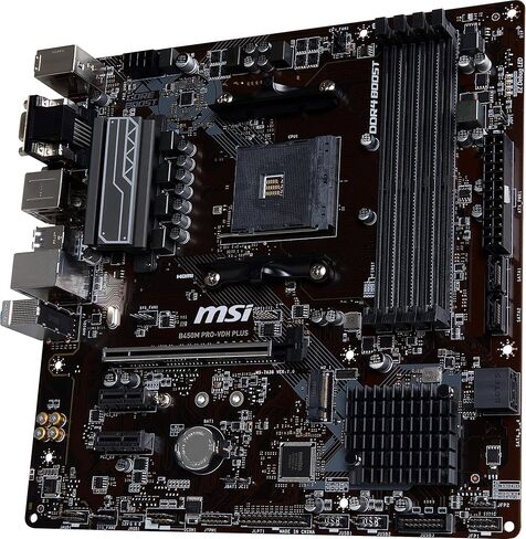 MSI ProSeries AMD Ryzen 1st and 2ND Gen AM4 M.2 USB 3 DDR4 D-Sub DVI HDMI Micro-ATX Motherboard (B450M PRO-VDH Plus) in Saudi Arabia