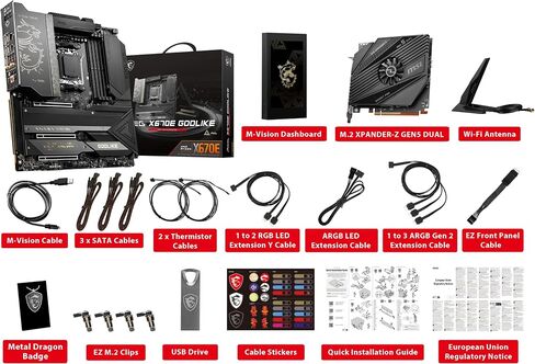 MSI MEG X670E ACE Gaming Motherboard (AMD Ryzen 9000/8000/7000 Series Processors, AM5, DDR5, PCIe 5.0, SATA 6Gb/s, M.2, USB 3.2 Gen 2, Wi-Fi 6E, Bluetooth 5.3, HDMI/DP, EATX) in Saudi Arabia
