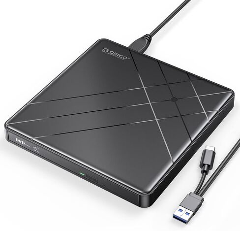 اوريكو محرك اقراص دي في دي بلو راي خارجي محمول 100G 6X UHD 4K مع كابل نوع سي 2 في 1 - اقراص بيرنز سي دي ال بي دي اكس ال - BRGU3-01 in Kuwait