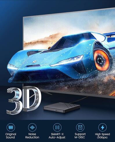 اوريكو محرك اقراص دي في دي بلو راي خارجي محمول 100G 6X UHD 4K مع كابل نوع سي 2 في 1 - اقراص بيرنز سي دي ال بي دي اكس ال - BRGU3-01 in Kuwait