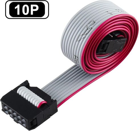 Augiimor 6 قطع كابل شريط 10 دبابيس 2.54 مم F/F IDC موصل كابل شريط مسطح، F/F IDC موصل كابل شريط مسطح كابل بيانات صف مزدوج (10 دبابيس، طول 60 سم) in Saudi Arabia