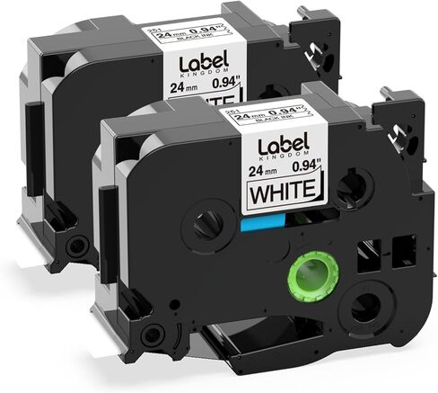 ملصق KINGDOM 18 مم 0.7 بوصة بديل لـ Tze-241 Tz241 Brother P-Touch شريط مصفح 3/4 بوصة أسود على أبيض متوافق مع عبوات صانع الملصقات PTD400 PTD600، 4 عبوات in Kuwait