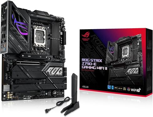 ASUS ROG Strix Z790-E Gaming WiFi II LGA 1700 (Intel 14th & 13th & 12th Gen) اللوحة الأم للألعاب ATX (DDR5، PCIe 5.0،2.5 Gb LAN، فتحات 5XM.2، PCIe 5.0 x16، WiFi 7، موصل اللوحة الأمامية مع بي دي 3.0 حتى 30 وات) in Saudi Arabia