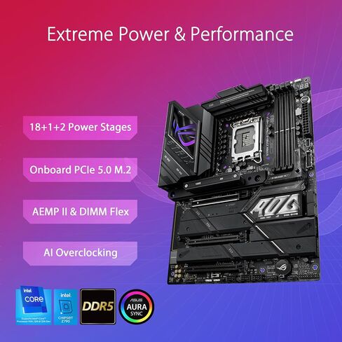 ASUS ROG Strix Z790-E Gaming WiFi II LGA 1700 (Intel 14th & 13th & 12th Gen) اللوحة الأم للألعاب ATX (DDR5، PCIe 5.0،2.5 Gb LAN، فتحات 5XM.2، PCIe 5.0 x16، WiFi 7، موصل اللوحة الأمامية مع بي دي 3.0 حتى 30 وات) in Saudi Arabia