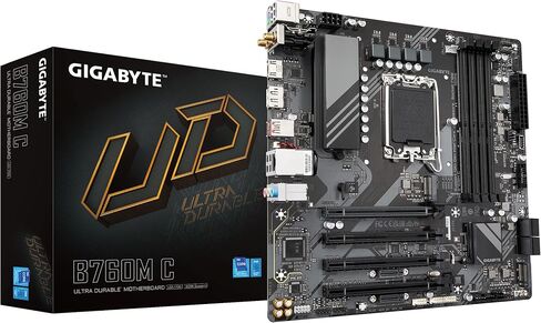 GIGABYTE B760M DS3H AX (LGA 1700/ Intel/ B760/ M-ATX/ DDR5/ 2* M.2/ PCIe 4.0/ USB 3.2 Gen 2 Type-C/WiFi 6E/ 2.5GbE LAN/Q-Flash Plus/PCIe EZ-Latch/Motherboard) in Kuwait