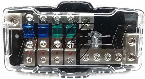 كتلة توزيع مصهر ANL الصوتي من TTZ، مجموعة براغي إضافية، 2 مفتاح ألين، 2 مصهر ANL إضافي 2 × 0GA/4GA إلى 4 × 4GA/8GA in Kuwait