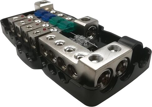 كتلة توزيع مصهر ANL الصوتي من TTZ، مجموعة براغي إضافية، 2 مفتاح ألين، 2 مصهر ANL إضافي 2 × 0GA/4GA إلى 4 × 4GA/8GA in Kuwait