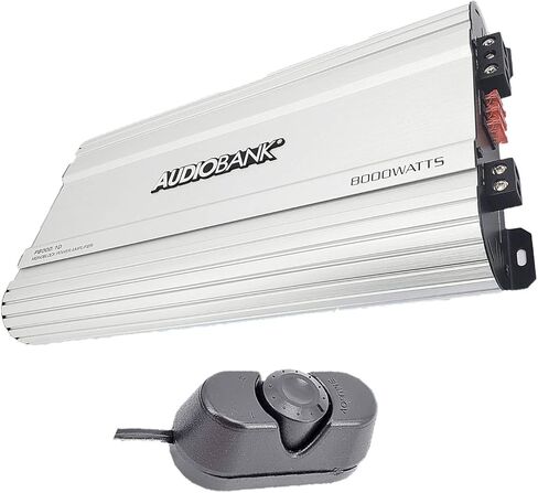 Audiobank Monoblock 8000 WATTS Amp Class D 1ohm Car Audio Stereo Amplifier Remote Turn On/Off Circuit/Heavy-Duty Aluminium Alloy Heatsink Power and Protection Indicator P8001 in Saudi Arabia