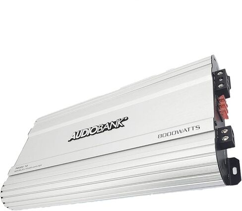 Audiobank Monoblock 8000 WATTS Amp Class D 1ohm Car Audio Stereo Amplifier Remote Turn On/Off Circuit/Heavy-Duty Aluminium Alloy Heatsink Power and Protection Indicator P8001 in Saudi Arabia