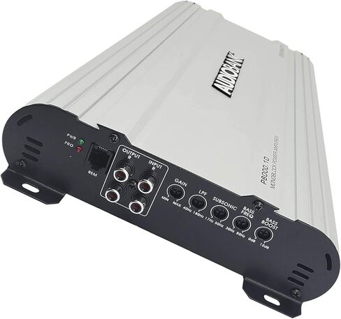 Audiobank Monoblock 8000 WATTS Amp Class D 1ohm Car Audio Stereo Amplifier Remote Turn On/Off Circuit/Heavy-Duty Aluminium Alloy Heatsink Power and Protection Indicator P8001 in Saudi Arabia