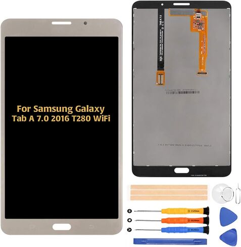 A-MIND لجهاز Samsung Galaxy Tab A 7.0 2016 T280 قطع غيار مجموعة شاشة LCD تعمل باللمس، SM-T280 اللوحة الأمامية للكمبيوتر اللوحي وإصلاح شاشة LCD، مع مجموعة أدوات مجانية (فضي) in Kuwait