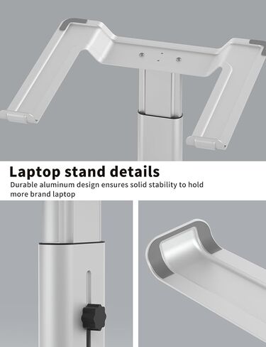 حامل لاب توب للمكتب من ايرجوبولو، حامل كمبيوتر بارتفاع قابل للتعديل، حامل مريح للابتوب والنوت بوك، حامل معدني من الالومنيوم متوافق مع نوت بوك 10 الى 15.6 انش، فضي in Kuwait