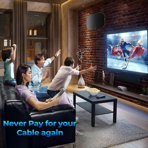 هوائي تلفزيون رقمي مضخم مطور لعام 2023، نطاق طويل يزيد عن 450 ميلًا، يدعم استقبال 360 درجة 4K 1080 بكسل للتلفزيون الذكي، معزز إشارة مكبر الصوت للقنوات المحلية - كابل Coax HDTV بطول 20 قدمًا in Kuwait