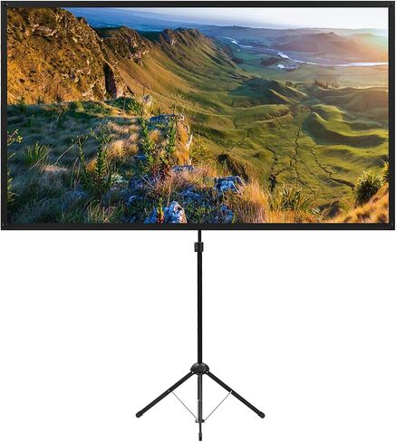 Portable Projector Screen with Stand, Outdoor Movie Screen, 80 Inch 16:9, Light-Weight, Mobile and Compact, Easy Setup and Carrying, Projection Screen with 1.2 Gain Glass Fiber, Idea for Home Cinema. in Saudi Arabia