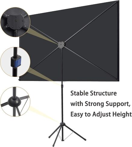 Portable Projector Screen with Stand, Outdoor Movie Screen, 80 Inch 16:9, Light-Weight, Mobile and Compact, Easy Setup and Carrying, Projection Screen with 1.2 Gain Glass Fiber, Idea for Home Cinema. in Saudi Arabia