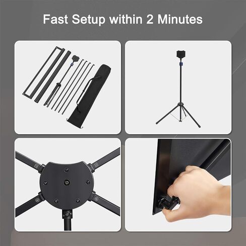Portable Projector Screen with Stand, Outdoor Movie Screen, 80 Inch 16:9, Light-Weight, Mobile and Compact, Easy Setup and Carrying, Projection Screen with 1.2 Gain Glass Fiber, Idea for Home Cinema. in Saudi Arabia