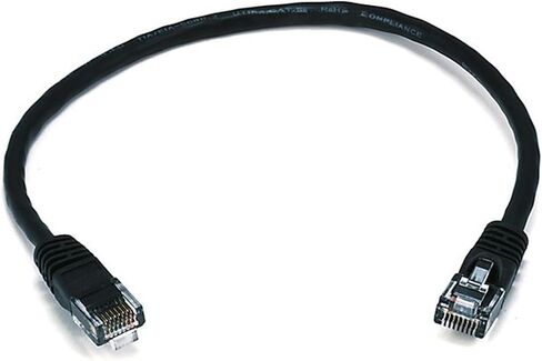 كابل تصحيح Monoprice 102288 Cat6 Ethernet - سلك إنترنت الشبكة - RJ45، مجدول، 550 ميجا هرتز، UTP، سلك نحاسي عاري نقي، 24AWG، 1 قدم، أسود (عبوة من قطعتين) in Saudi Arabia