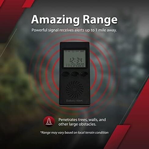 Dakota Alert Wireless Driveway Alarm DCMA-4K Plus 1-Mile Motion Sensor Kit | Motion Detector, DCMA-4k, One Mile Wireless Range Alarm System, DCMT-4000 Transmitter & RE-4k, Receiver-Use Outdoors in Kuwait