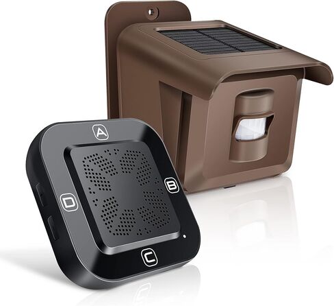 جهاز انذار ممر طويل المدى بطول 1/2 ميل، جهاز انذار لاسلكي يعمل بالطاقة الشمسية للاماكن الخارجية مقاوم للعوامل الجوية ومستشعر حركة وكشف، نظام تنبيه للممرات لمراقبة وحماية الممتلكات الخارجية in Kuwait