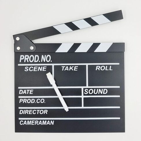 LSYRIA 2 قطعة من ألواح التصفيح لمخرجي الأفلام مقاس 12 بوصة × 11 بوصة من هوليوود كلابر بورد فيلم خشبي، تأتي مع قطعتين من القلم القابل للمسح، استخدم منشفة مبللة لمسح الكتابة اليدوية in Kuwait